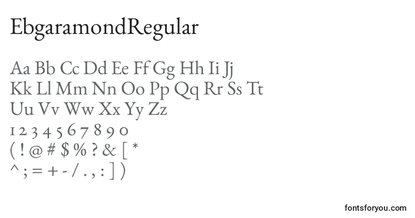 EbgaramondRegularフォント–アルファベット、数字、特殊文字