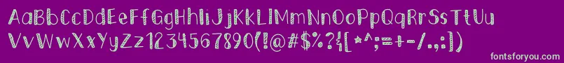 EkasStripedEdges Font – Green Fonts on Purple Background