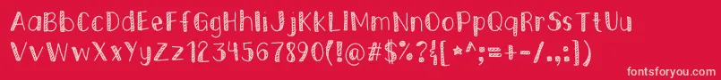 EkasStripedEdges Font – Pink Fonts on Red Background