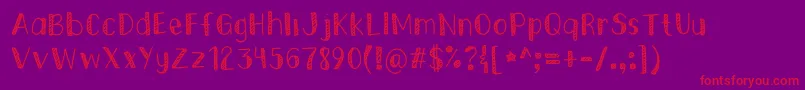 EkasStripedEdges Font – Red Fonts on Purple Background