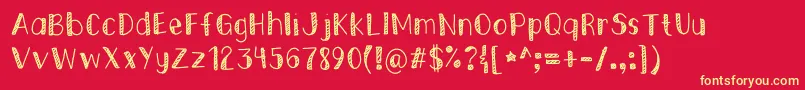 EkasStripedEdges Font – Yellow Fonts on Red Background