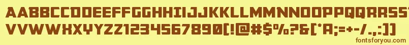 Buchananexpand Font – Brown Fonts on Yellow Background