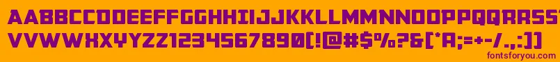 Buchananexpand Font – Purple Fonts on Orange Background