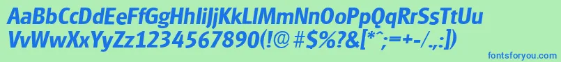 GlasgowserialBolditalic Font – Blue Fonts on Green Background