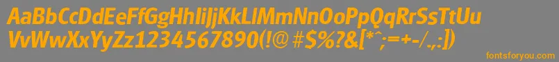 GlasgowserialBolditalic-Schriftart – Orangefarbene Schriften auf grauem Hintergrund