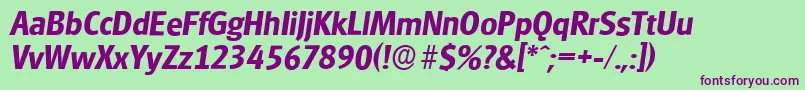 GlasgowserialBolditalic Font – Purple Fonts on Green Background
