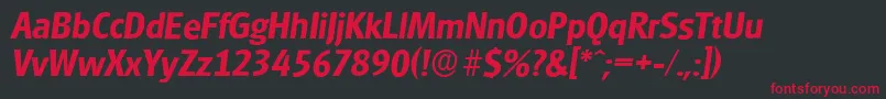 GlasgowserialBolditalic Font – Red Fonts on Black Background