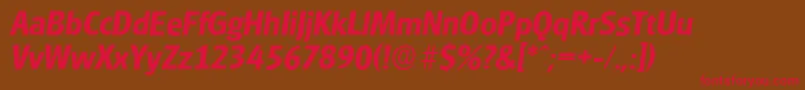 GlasgowserialBolditalic Font – Red Fonts on Brown Background