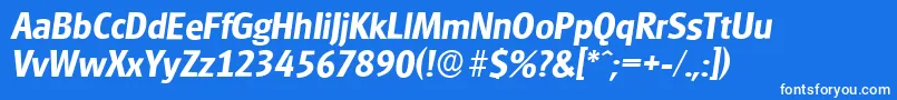 GlasgowserialBolditalic Font – White Fonts on Blue Background