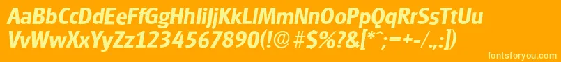 GlasgowserialBolditalic Font – Yellow Fonts on Orange Background