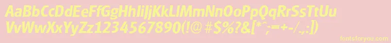GlasgowserialBolditalic-Schriftart – Gelbe Schriften auf rosa Hintergrund
