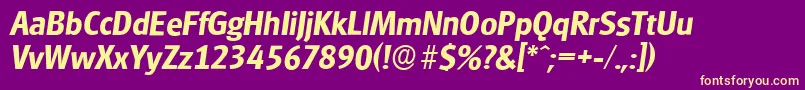 GlasgowserialBolditalic Font – Yellow Fonts on Purple Background