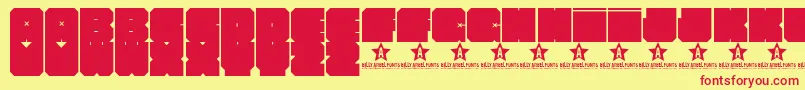 Clubhtrl Font – Red Fonts on Yellow Background