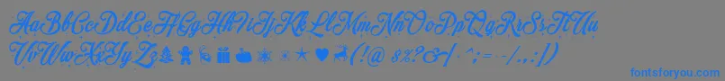 Merrychristmasstar Font – Blue Fonts on Gray Background