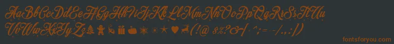 Merrychristmasstar Font – Brown Fonts on Black Background