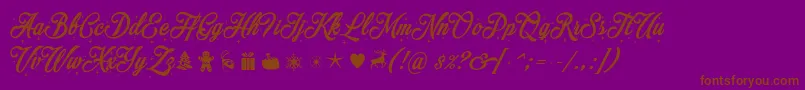 Merrychristmasstar Font – Brown Fonts on Purple Background