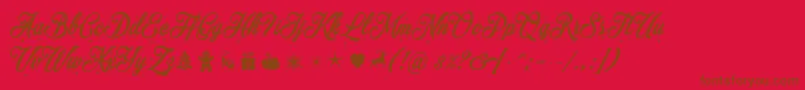 Merrychristmasstar Font – Brown Fonts on Red Background