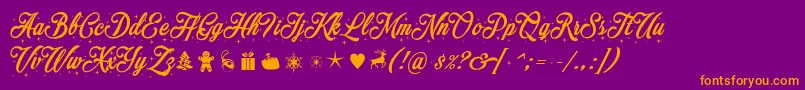 Merrychristmasstar Font – Orange Fonts on Purple Background