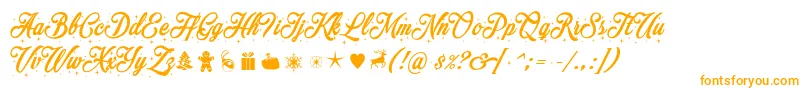 Merrychristmasstar Font – Orange Fonts on White Background