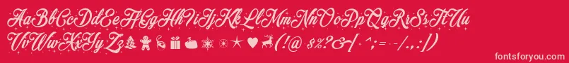 Merrychristmasstar Font – Pink Fonts on Red Background