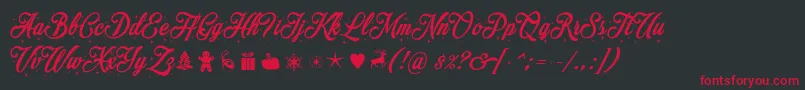 Merrychristmasstar Font – Red Fonts on Black Background