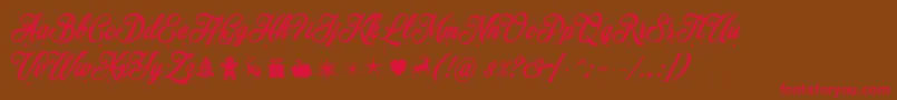 Merrychristmasstar Font – Red Fonts on Brown Background