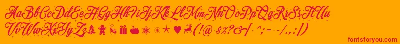 Merrychristmasstar Font – Red Fonts on Orange Background