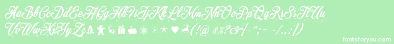 More about Merrychristmasstar Font Merrychristmasstar Font – White Fonts on Green Background