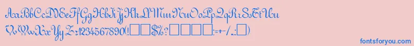 フォントGessele – ピンクの背景に青い文字