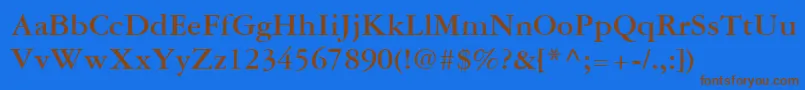 Шрифт GaramondThreeLtBold – коричневые шрифты на синем фоне