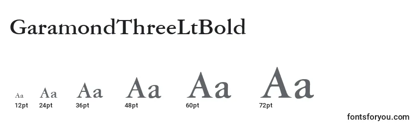 GaramondThreeLtBold Font Sizes