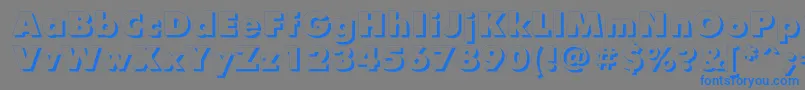 フォントFuturafuturisshadowcBold – 灰色の背景に青い文字