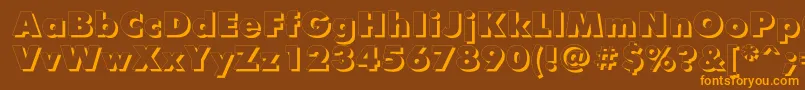 FuturafuturisshadowcBold Font – Orange Fonts on Brown Background