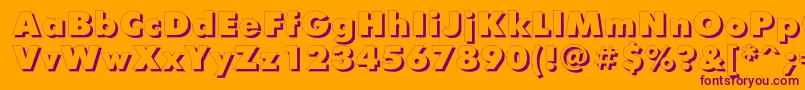 FuturafuturisshadowcBold Font – Purple Fonts on Orange Background