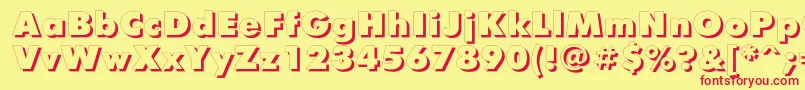 FuturafuturisshadowcBold Font – Red Fonts on Yellow Background