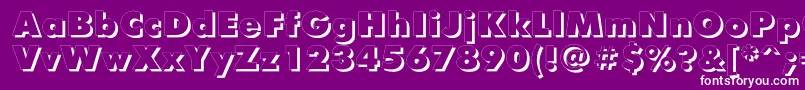 フォントFuturafuturisshadowcBold – 紫の背景に白い文字