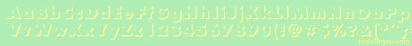 フォントFuturafuturisshadowcBold – 黄色の文字が緑の背景にあります