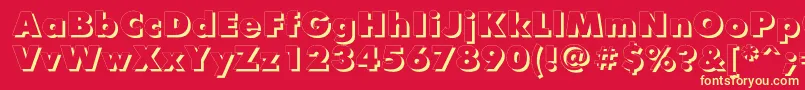 FuturafuturisshadowcBold Font – Yellow Fonts on Red Background