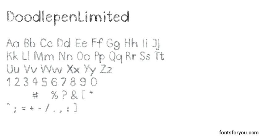 A fonte DoodlepenLimited – alfabeto, números, caracteres especiais