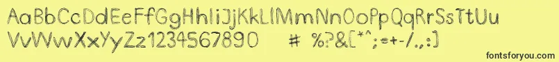 DoodlepenLimited Font – Black Fonts on Yellow Background