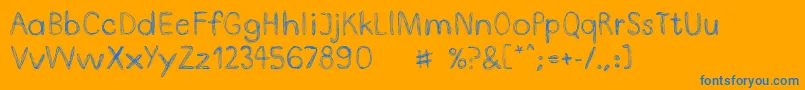 DoodlepenLimited Font – Blue Fonts on Orange Background
