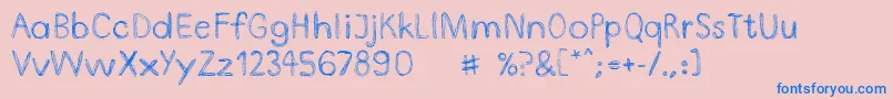 DoodlepenLimited Font – Blue Fonts on Pink Background
