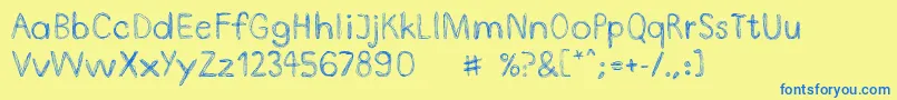 DoodlepenLimited Font – Blue Fonts on Yellow Background
