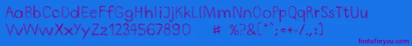 DoodlepenLimited Font – Purple Fonts on Blue Background