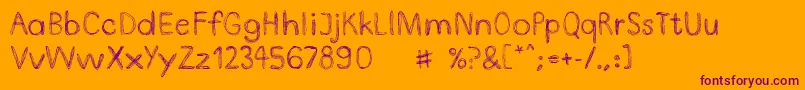 DoodlepenLimited Font – Purple Fonts on Orange Background