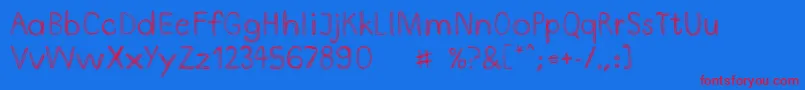 DoodlepenLimited Font – Red Fonts on Blue Background