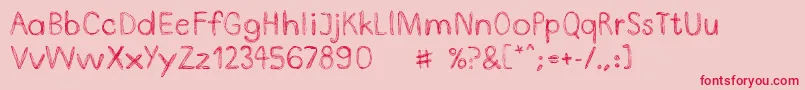 DoodlepenLimited Font – Red Fonts on Pink Background