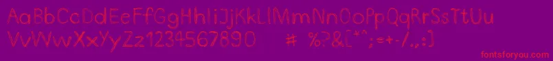 DoodlepenLimited-Schriftart – Rote Schriften auf violettem Hintergrund
