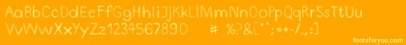 DoodlepenLimited-Schriftart – Gelbe Schriften auf orangefarbenem Hintergrund