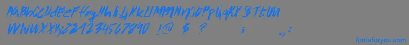 フォントWolvos – 灰色の背景に青い文字